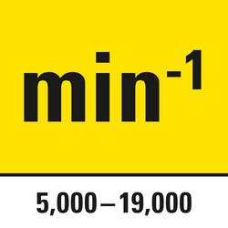 Αριθμός στροφών ρελαντί 5.000 έως 19.000 min-1