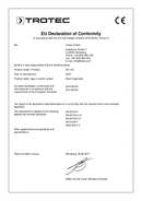 Δήλωση συμμόρφωσης υγροστάτη χώρου HG 125 (INT)