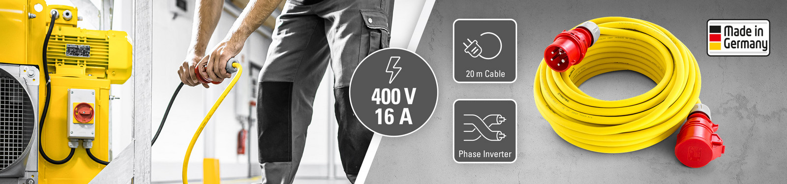 Επαγγελματικό καλώδιο επέκτασης 400 V (16 A) – Made in Germany