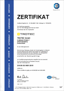 TÜV-Zertifikat Trotec Standort Heinsberg (DE) mehrsprachig